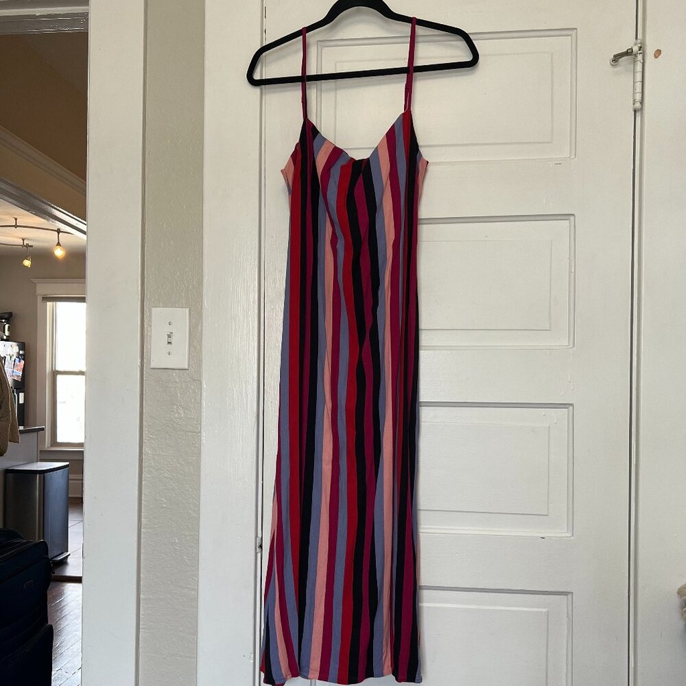 Reformation Rosaly midi slip dress isabel stripe